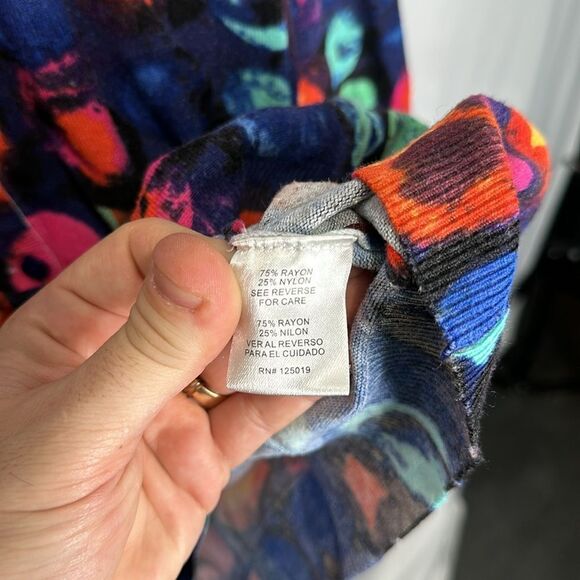 Vintage Joseph A. QU’EST-CE QUE C’EST SILK? Colourful cardigan PXL - Picture 4 of 4